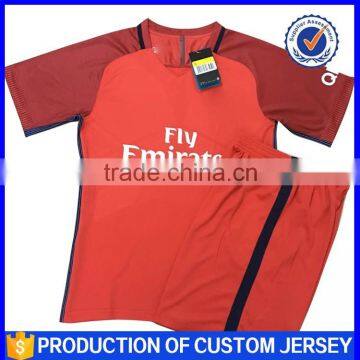 2016-17 New design high quality custom club football clothes soccer clothes red jersey