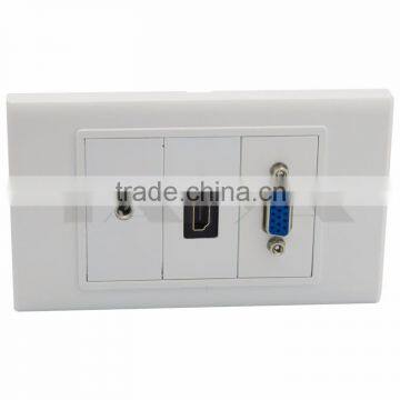 HDMI VGA 3.5MM Audio Wall Plate Support Customization