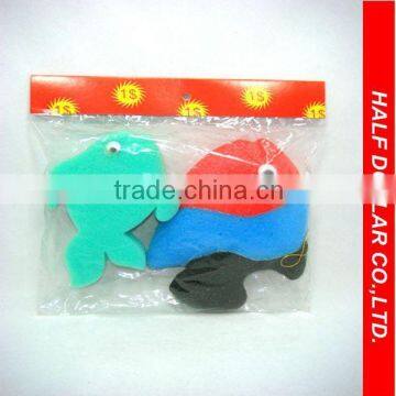 2pcs colorful Fish Shape Bath Sponges