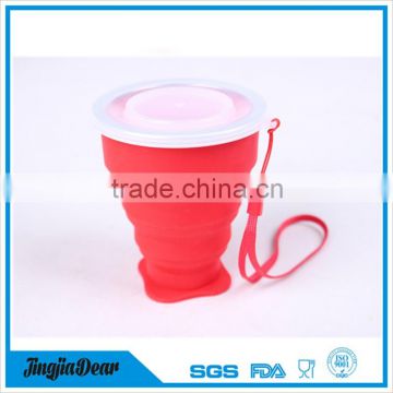 Novelty Food Grade Folding Rubber Silicone Drinking Cups Outdoor Portable Folding Silicone Drinking Coffee Cup