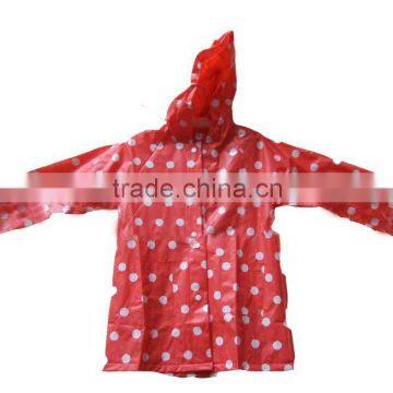 pvc 0.10mm girls raincoat