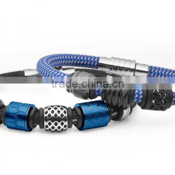316l stainless steel bracelet men leather bead charms jewelry unique 2016