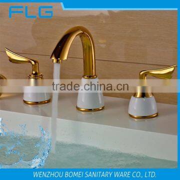 FLG0017 3 Pcs Gold Colour Finishing Faucet Basin Mixer