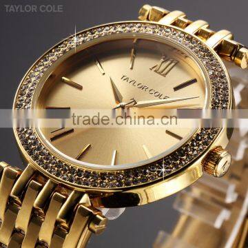 Women Japan Quartz Movement Ladies Fancy Crystal Watches photo-3
