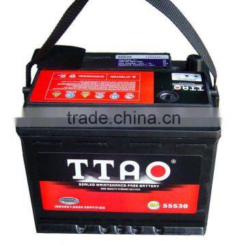 sealed storage battery volve car battery factory 12 volt 55 amp