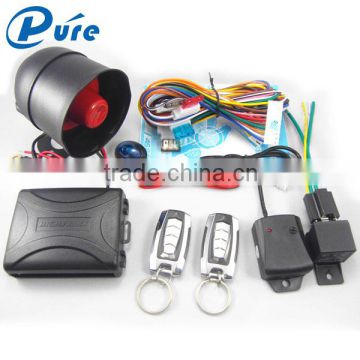 Universal good quality and cheap price one way auto central locking car alarm black color with LED indicator