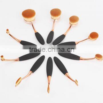 2017 Hot Sale 10pcs Cosmetic Brush Foundation Oval Makeup Brush Set