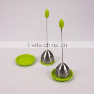 Food Grade Silicone Steel Tea Mug Glass Strainer Teaspoon Infuser Diffuser photo-2