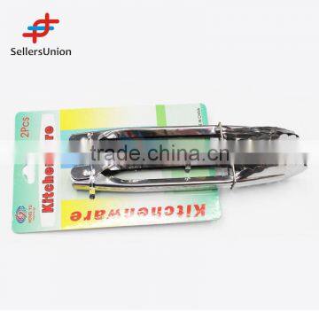 2016 newest design No.1 Yiwu agent commission agent 7 Inch 2 Pieces Stainless Iron Food Tongs