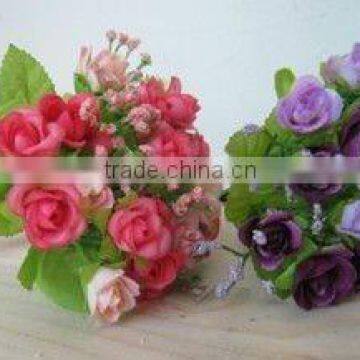 mix flower bush ,rose bush ,silk cabbage rose ,rose bouquet