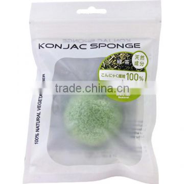 KONJAC SPONGE Scrubber Green Tea 100% Natural Vegetable Fiber for Baby Hair Removing