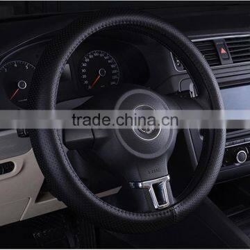 first grade leather durable wear resistance 3 spoke steering wheel cover with punch hole factory wholesale