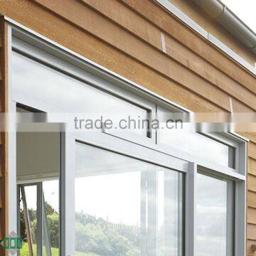 Aluminum sliding window with fixed, single clear glass