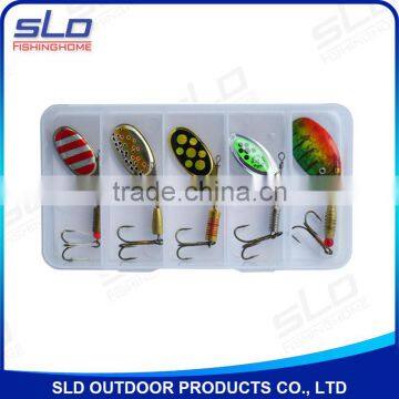 fishing ure bait spinner assortment with plastic box