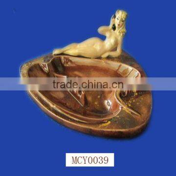 Funny Beach Erotogenic Lady Ceramic Ashtray