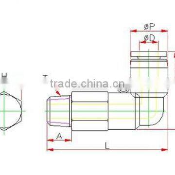 Extended Plastic Tube Fitting, Plug in Elbow ,compact One -touch Tube Fitting , Push in Tube Fitting photo-2