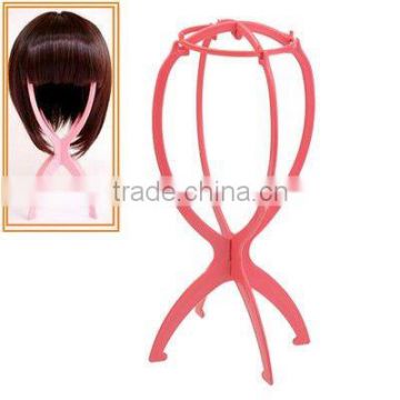 Folding Stable Collapsible Wig Hair Hat Stand Holder Display Tool Pink