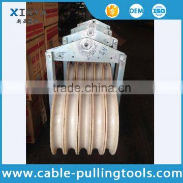 Large Diameter Bundled Conductor Pulley Stringing Block with Five Nylon Wheel 660mm