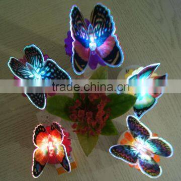 LED fiber optic butterfly Chrismas butterfly LED butterfly Flashing Multi-Color Changing Fiber Optic LED Butterfly