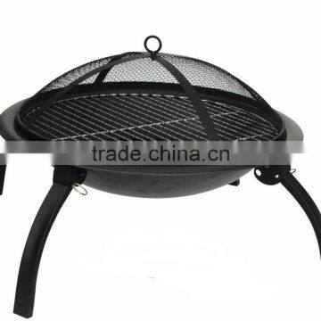 outdoor folding fire pit with BBQ grill