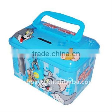 2013 cartoon cat child tin Coin Bank ( R170 )