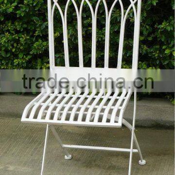 Wrought Iron Elegant Folding Metal Chair Outdoor Garden Furnitures