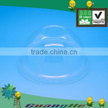 Disposable biodegradable clear plastic dome lids,PLA plastic yogurt cup lid