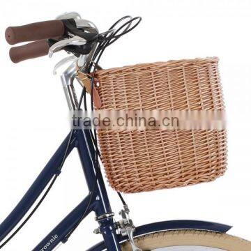 wholesale round-shaped large empty wicker bike basket for storage