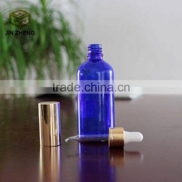 China 100ml Blue Color Essential Oil Glass Bottle With Droppers photo-4