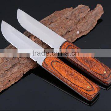 Wood Handle Multi Purpose Outdoor Survival Knife, Straight Edge Fruit Knife