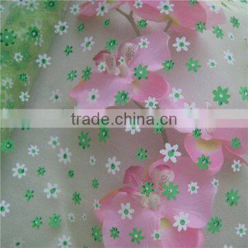 OG002 Hotsale Flower Printed Organza Fabric photo-3