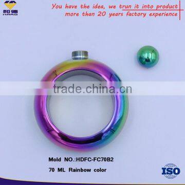 Customized Pass FDA Colorful Round Wine Pot / Hip Flask photo-3