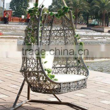 All weather PE rattan outdoor swing