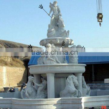 Large outdoor garden decoration marble stone waterfall fountain statue sculpture