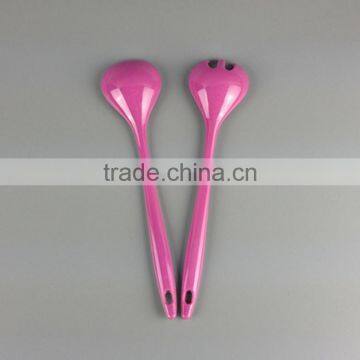 White & Red Rose Melamine Kids Decorative Tea Spoon and Fork Set With Hole photo-2