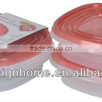 2 PCS RED LID 0.67L SQUARE PP PLASTIC FOOD CONTAINER