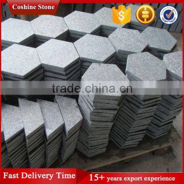 Black Basalt Stone Pearl Black G684 Granite Hexagon Tile photo-3