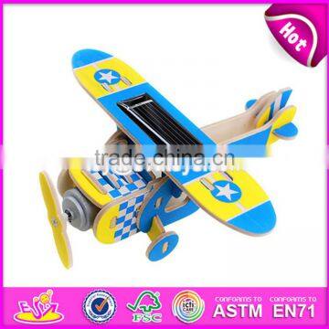 2017 New design diy assemble children wooden toy airplanes W03B065