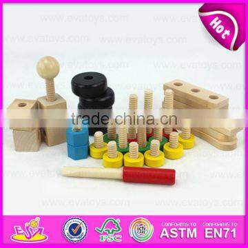 2015 Funny Play Wooden Montessori DIY Screws Toy,Wooden Kids Toy Screw Nut Combination,Wholesale Cheap Wooden Screws Toy W03C012 photo-5