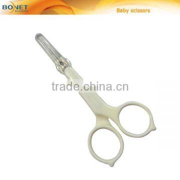 SBS0006 CE qualified 4'' white color safe baby scissors