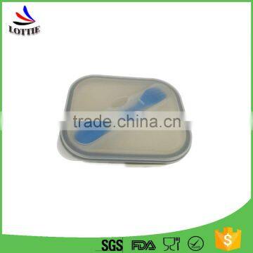 2016 Best Selling High Temperature Microwavable Eco-Friendly Feature Microwave Safe Silicone Collapsible Lunch Box photo-3