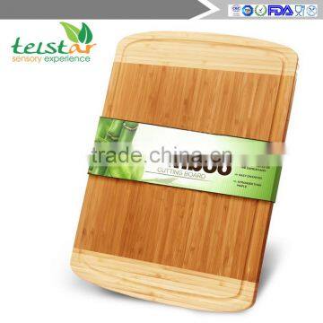 Beautiful Large 100% Organic Bamboo Cutting Board: Wood 18x12 w / Juice Groove. Knife & Eco-friendly!