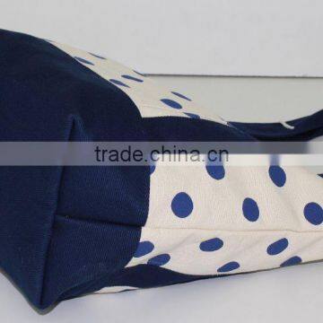 2017 Canvas Tote Bag for Female - Polka Dot Print- Made in India photo-5