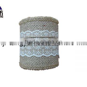 3''*3Y Natural Jute Ribbon With Lace on Spool photo-3