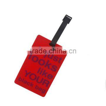 Custom Made Soft PVC Rubber Luggage Tag With Name Label