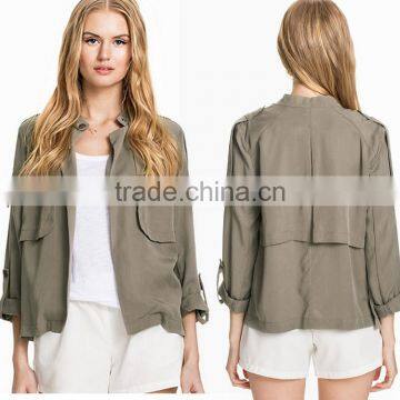 2016 fashion short style women winter ladies Khaki jacket mini coat for wholesale