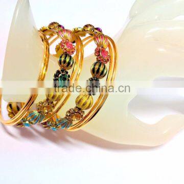Antique Gold Finish Bridal Set,Indian Bridal Bangles Bracelet,Fashion Bangle Sets photo-4
