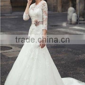 lace long sleeve ball gown high neck wedding dress pattern 2015