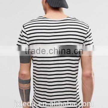 Cheap High Quality Striped Men Crew Neck T-shirt Manufacturers in China photo-2