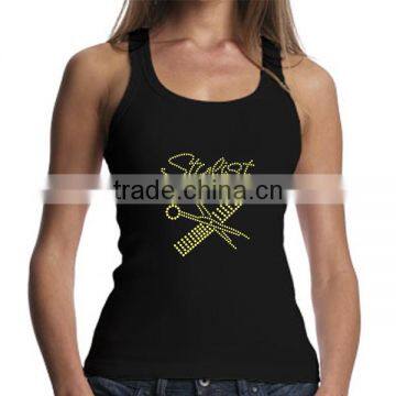 Custom Women's Jogging Cotton/Spandex Black Singlet